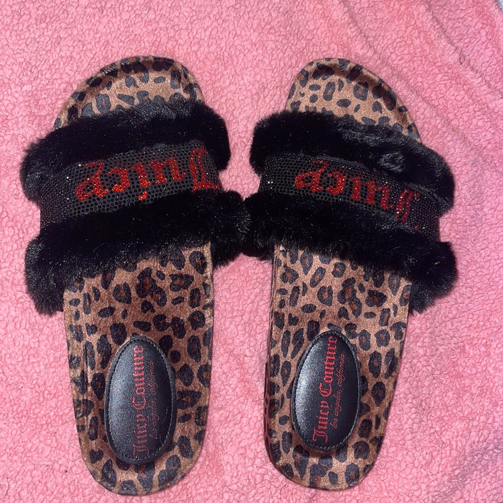 juicy Couture fuzzy slides